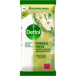 DETTOL ΥΓΡΑ ΜΑΝΤΗΛΑΚΙΑ 30WIPES ΠΡΑΣΙΝΟ ΜΗΛΟ