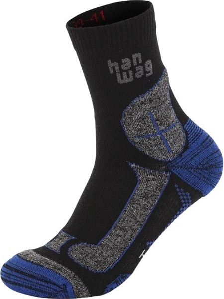 Κάλτσες Hanwag Hike Merino Black/Royal Blue, Χρώμα: Black/Royal Blue