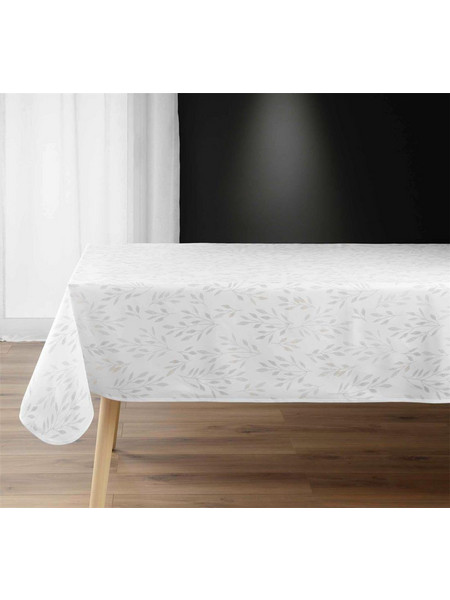 Τραπεζομάντιλο λευκό polyester/metallic printed 150x240cm
