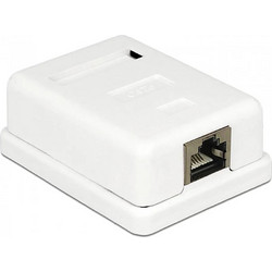 POWERTECH επιτοίχια πρίζα δικτύου CAB-N129, 1 θύρας, Cat.6 UTP, λευκή