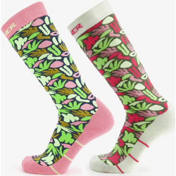 SINNER Women Ski Socks Nature Double Pack - GREEN/PURPLE - SIWE-027-75