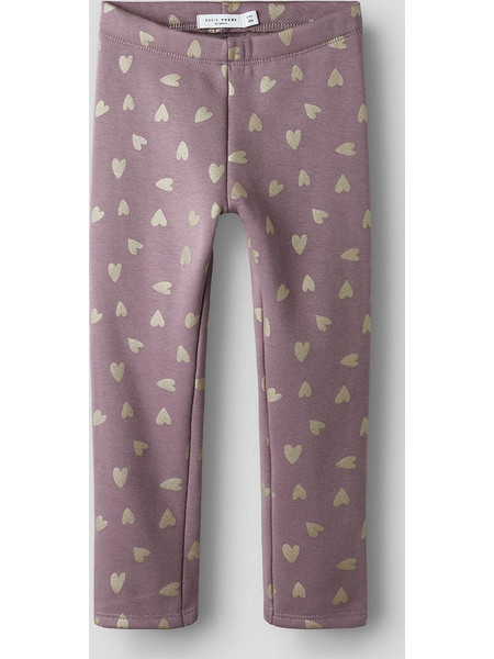 NAME IT NMFTAVINA SWEAT FLEECE LEGGING BRU NOOS 13235559-Grape ShakeW. GLITTER HEARTS DarkPink