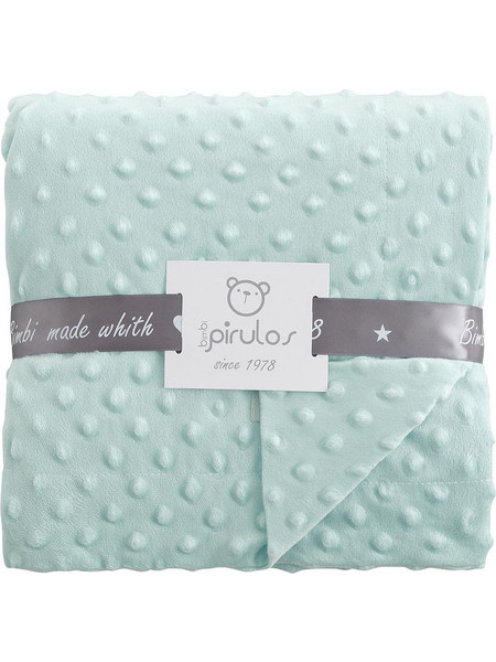 BimbiDreams Bimbi Pirulos Dots Κουβέρτα Αγκαλιάς Βελουτέ 80x100 Πράσινη Mint
