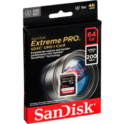 Sandisk Extreme Pro SDXC 64GB Class 10 U3 V30 UHS-I 200MB/s