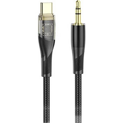 LAMTECH AUDIO CABLE TYPE-C TO 3.5MM JACK BLACK 1M