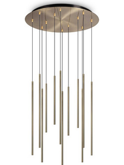 Ideal Lux Filo Κρεμαστό Φωτιστικό Οροφής Πολύφωτο LED με Θερμό Λευκό Φως Χρυσό 263663