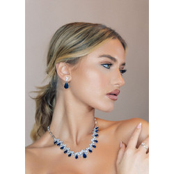 Σετ Κοσμημάτων Milena Blue Κολιέ και Σκουλαρίκια | BJ50 Hair Duty, hrd-BJ50
