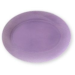 Lyngby Porcelaen - Rhombe Color Oval Serving Dish - 35x26.5 cm - Purple
