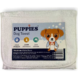 Puppies Πετσέτα Κατοικιδίων Ζώων - Λευκή 70 * 30 cm