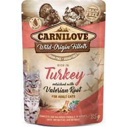 Carnilove Adult Wild Origin Fillets Grain Free with Turkey & Valerian Root 85gr