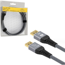 NSP ΚΑΛΩΔΙΟ N30 DISPLAY PORT CABLE TO DISPLAY PORT V1.4 8K/60HZ 4K/144HZ 2K/165HZ V.DP1.4 1.5m GREY