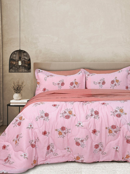 Σετ Πάπλωμα 230x250 & Σεντόνια Υπέρδιπλα Bed In A Bag B0694 Ροζ Palamaiki