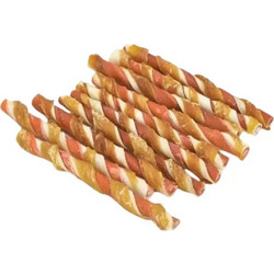 Μασόμενα Sticks Tricolore για Σκύλους απο Φυσικό Δέρμα με γεύση Κοτόπουλο 12,5εκ. (10τμχ)