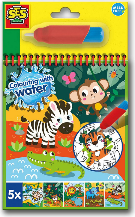 SES Creative - Colouring with Water - Safari Colouring Book - (S00131)