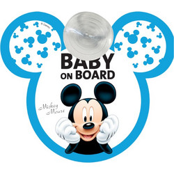 Disney Mickey Mouse Πινακίδα Σήμανσης Baby on Board με Βεντούζα, 1τμχ