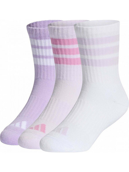 3STRIPES CUSHIONED SPORTSWEAR CREW SOCKS 3 PAIR PACK POWPLU/WHITE/ICELAV