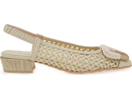 HISPANITAS SLINGBACK W491Y6581AO3 - OFF WHITE ΔΕΡΜΑ ΨΑΘΑ RHV264658 AZUCENA-V26-C002-SOHO-V26 BUTTER MARRAKECH-V26 PANNA