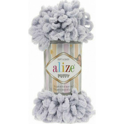 Alize Νήμα Πλεξίματος Συνθετικό Puffy 9m 100gr γκρι ανοιχτο