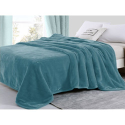Κουβέρτα Μονή Βελουτέ Super Soft Γαρύφαλλο 160x240 - Πετρόλ