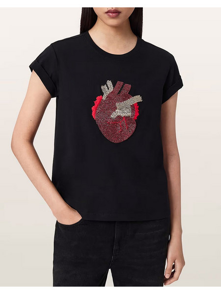 ALL SAINTS ANDREA ANNA TEE W084JE-BLACK Black