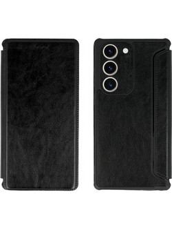 Powertech Razor Leather Book Black (Samsung Galaxy S23 Plus)