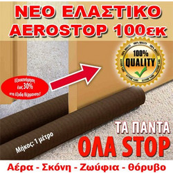 Νέο Έξυπνο Διπλό ΑΕΡΟΣΤΟΠ Πόρτας με μήκος 100εκ & Ελαστικό Ύφασμα - Καφέ