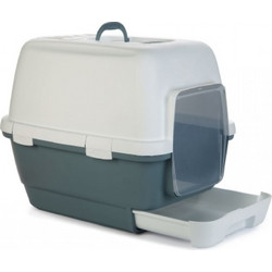 Stefanplast Cathy Easy Clean Τουαλέτα Γάτας Κλειστή με Φίλτρο & Κόσκινο Μπλε Μ56xΠ40xΥ40cm