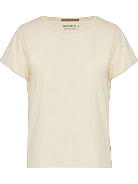 Funky Buddha Γυναικείο T-shirt από οργανικό βαμβάκι - The basics collection FBL013-103-04 Εκρου