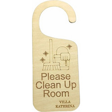 20 ΤΕΜ Ξύλινο door hanger 2 όψεων για ξενοδοχεία ενοικιαζόμνα δωμάτια (195750)
