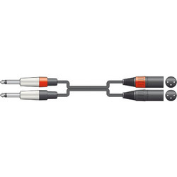 26J-2XM150 Καλώδιο Ήχου 2 x XLR Male - 2 x 6.3mm Mono Jack 1.5m (Τεμάχιο)