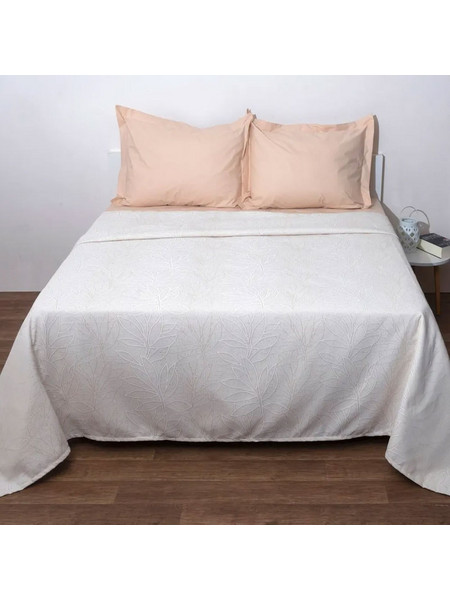 Κουβέρτα 2702 Ecru Viopros Υπέρδιπλo 230x270cm Βαμβάκι-Πολυέστερ