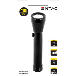 Entac EFL-1W-ALU Φακός Μπαταρίας Αδιάβροχος IP44 με Μαγνήτη 110lm