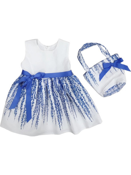 Φόρεμα Αμάνικο με Τσαντάκι White Blue