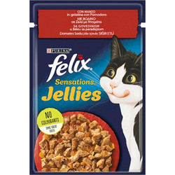 Purina Felix Sensations Jellies with Beef & Chicken in Jelly 4x85gr