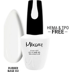 Mixcoco 02 Milky White Rubber Base Ημιμόνιμο Βερνίκι Νυχιών 15ml