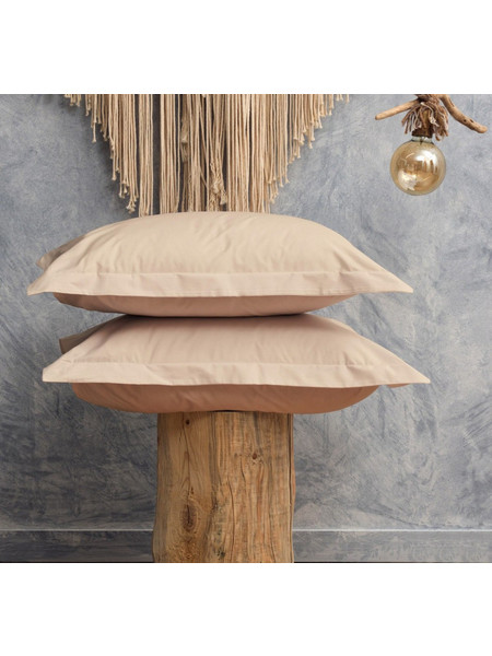 Μαξιλαροθήκες Σετ Melody Beige 200TC Percale Cotton Cokitex (50x70) 2Τεμ