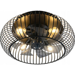Trio Lighting Johanna R66884032 Ανεμιστήρας Οροφής 61cm με Φως E27 & Τηλεχειριστήριο Black