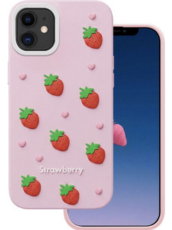 Strawberry case for iPhone 17 Pro Max 6,9" pink