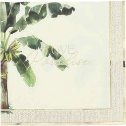 16 Χαρτοπετσέτες Κοκτέιλ Love Paradise Coco Palm 24x24cm Beauty Home
