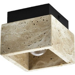 InLight Πλαφονιέρα οροφής γκρι από travertine marble 1XE27 D:12cm 42047