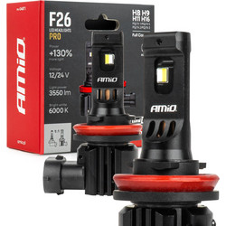 AMiO - Λάμπες LED F26 Pro Series H8/H9/H11/H16 12/24V 68W 2900-3550lm 6.000K Full Can-Bus Plug&Play - 2 Τεμ. (04873/AM) | Amio