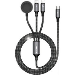 Καλώδιο AWEI W23 3 σε 1 usb-c/lightning/watch100W/10W/2.5W μαύρο