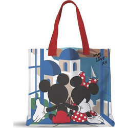 ΔΙΑΚΑΚΗΣ Τσάντα Shopping με Νεσεσέρ 39x32x11cm I Feel In Love In Geece Mickey 000566079