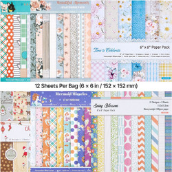 VEVOR Χαρτί Scrapbooking 72 Φύλλων 152 mm, Μικτό Ειδικό Χαρτί για Κοπή και Ανάγλυφη Σχεδίαση ZZPJ6YCSLSHWNQ9M7001V0