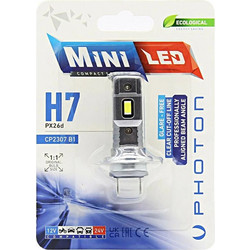 Photon Λάμπες Led H7 Mini Compact 12/24V συμβατή με μοτό / αυτοκίνητο / φορτηγό 1τμχ