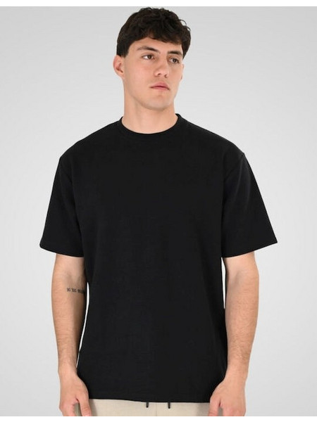 Rebase Μπλούζα (Waffle Fabric) Μαύρη 261RTS-9118 Black