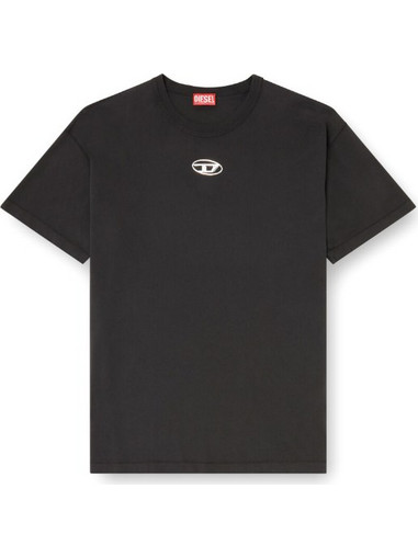 DIESEL | T-SHIRT METALLIC OVAL LOGO | BLACK