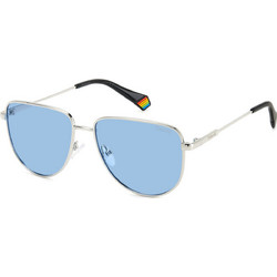 Polaroid Eyewear PLD6196/S/X 010/C3 Γυναικεία Γυαλιά Ηλίου Aviator Μεταλλικά Ασημί με Μπλε Polarized Φακό