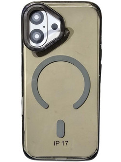 Strong Magnetic Anti-Drop Protection Built-in Stand For iPhone 17 σε Καφέ Καφέ Θήκη πλάτης MagSafe Back Cover Σιλικόνη