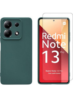 Redshield Silicone Case & Glass Set Green για Redmi Note 13 Pro / Poco M6 Pro Θήκη Κινητού & Προστατευτικό Οθόνης